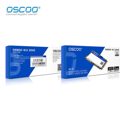 OSCOO M.2 SATA3.0 SSD — 2242mm NGFF 128GB-2TB Internal Solid State Drive with 3D TLC NAND Flash