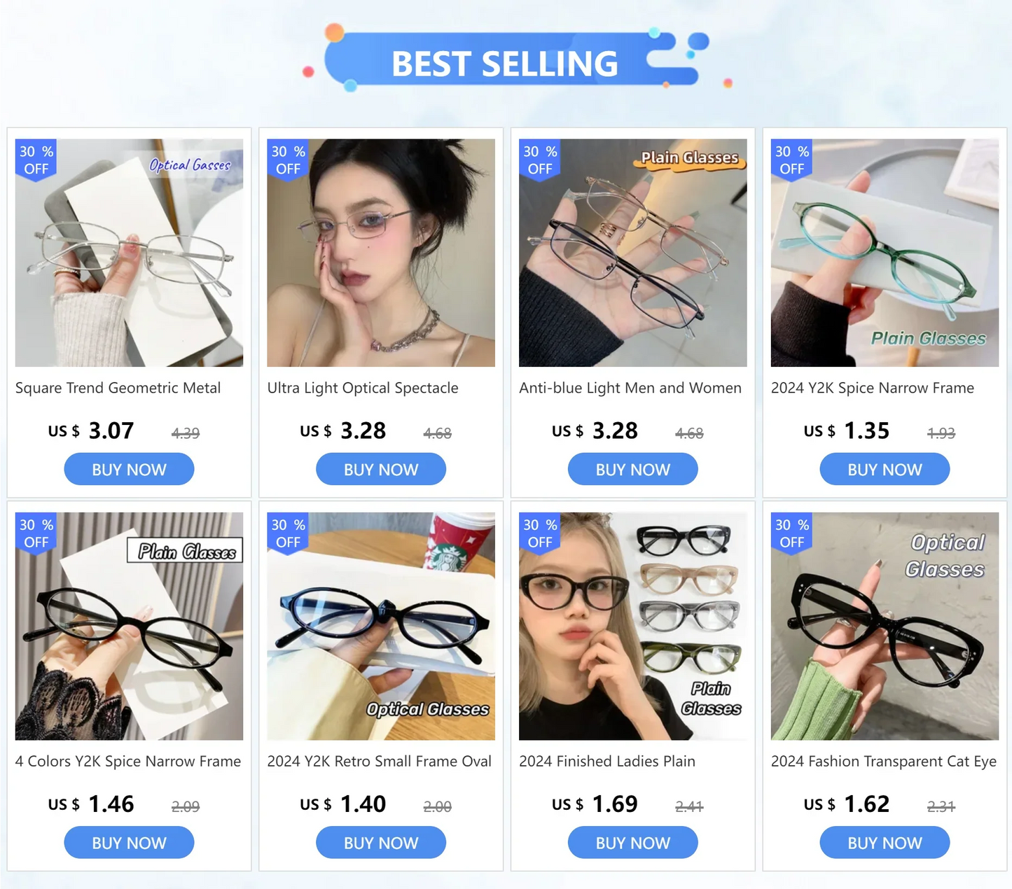 Oval Small Frame Retro Glasses for Women - Korean Plain Style Anti-Blue Light Eyewear, Ladies Optical Spectacles