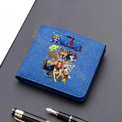 One Piece Men’s Wallet – Multi-Card Slots, Cartoon Anime Print, Portable Purse for Boys & Birthday Gifts