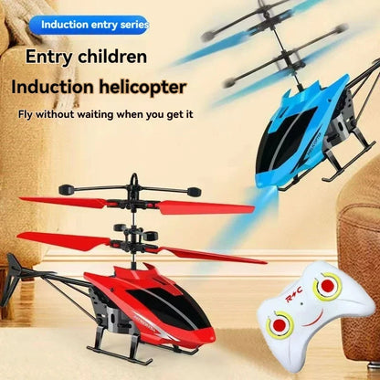 Rechargeable Mini RC Helicopter - Wireless Remote Control Infrared Induction Aircraft Toy for Kids