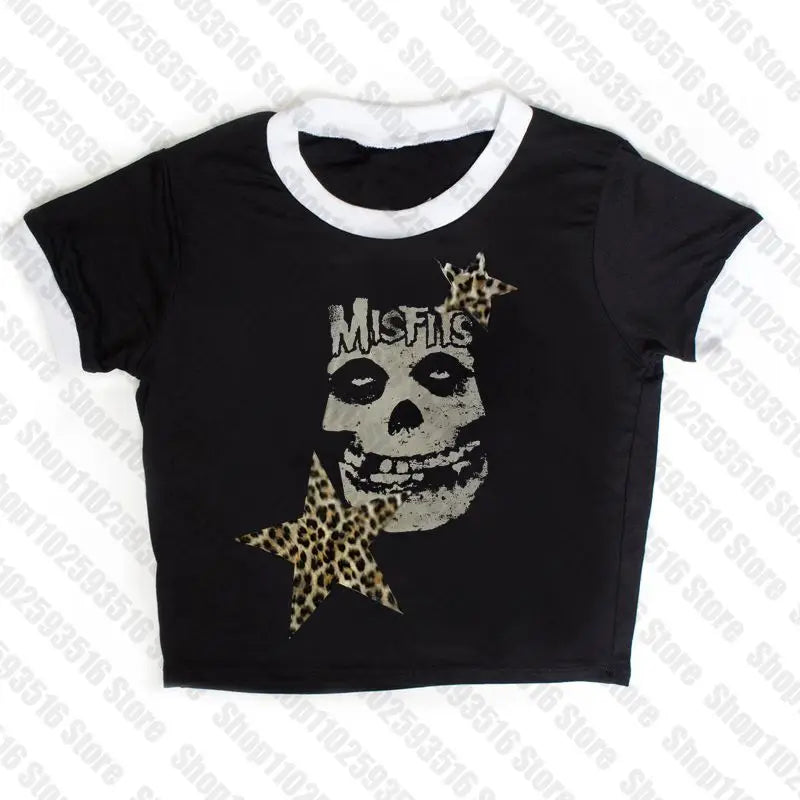Women’s Gothic Mini Dress – Y2K Punk Emo Harajuku Black Graphic Party Dress Summer