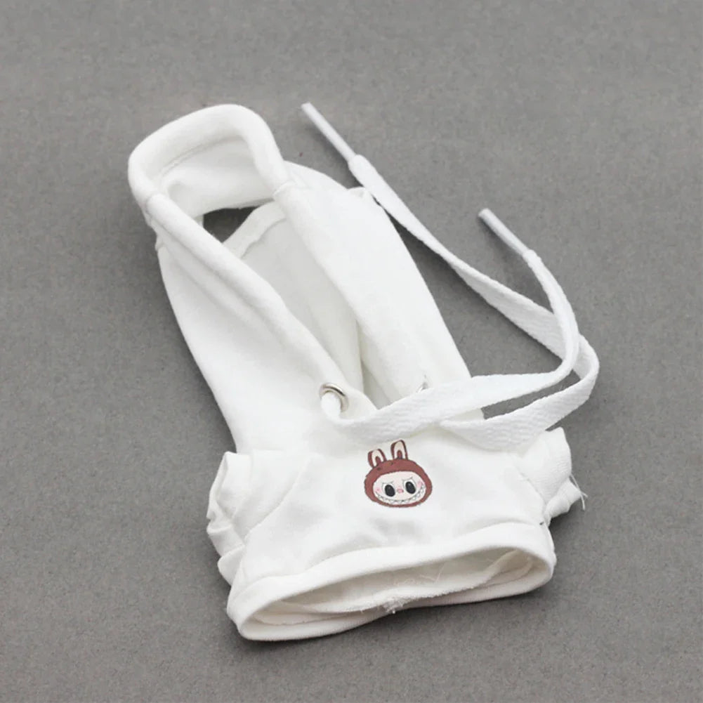 Ropa Labubu Clothes Set for 15/17cm V1/V2 Plush Dolls – Hooded Sweatshirt & Pants | Doll Outfit Accessories & Kid Toy Gift
