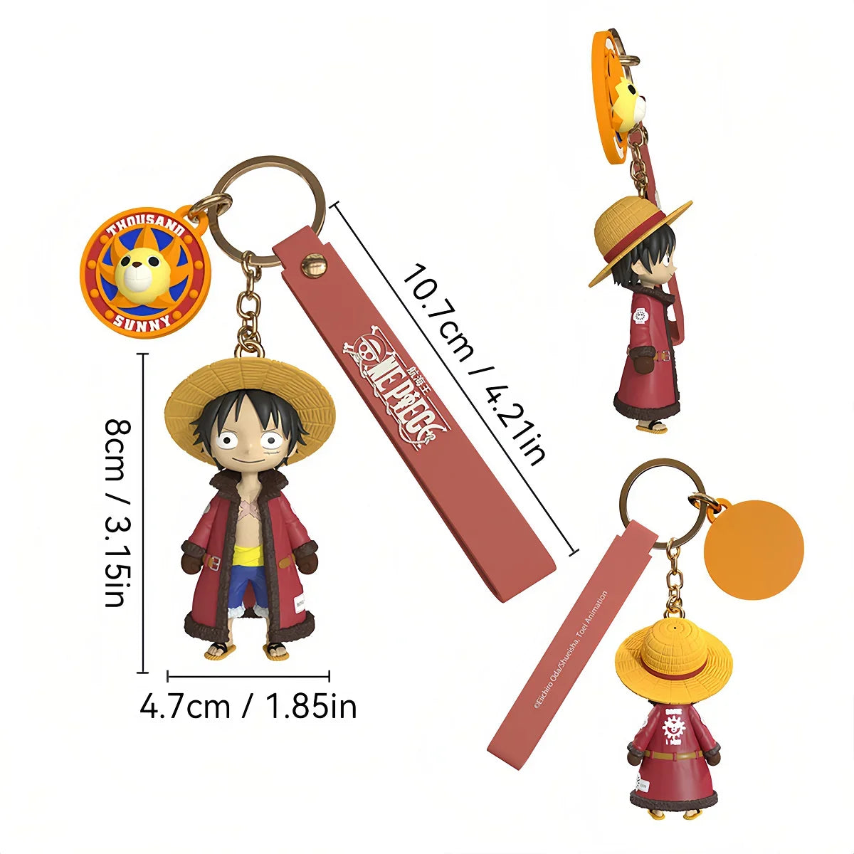 One Piece Anime Keychain Figures - Luffy Chopper Cartoon Bag Ornaments Kids Birthday and Holiday Gifts