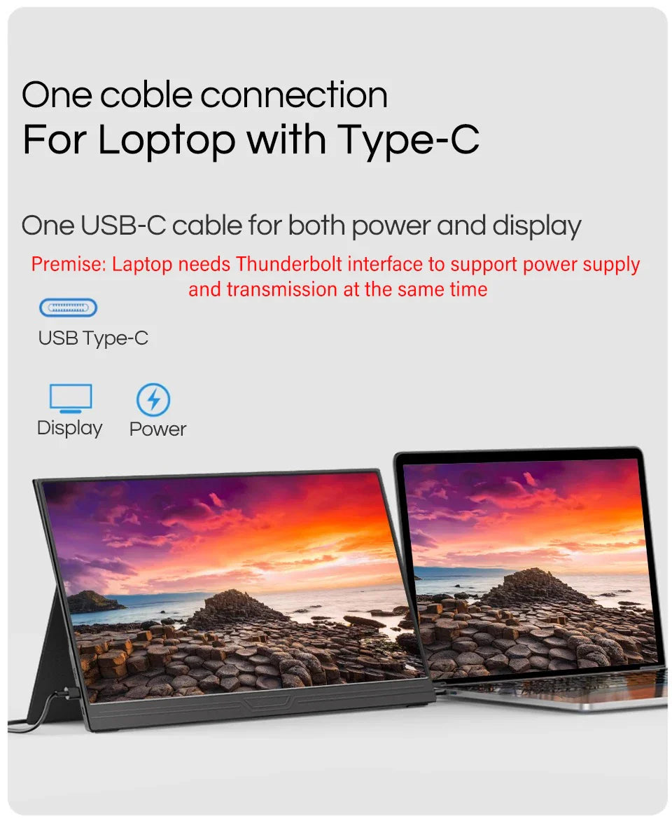 JSHIX 11.6/14/15.6 Inch Portable Monitor — 1080P Full HD IPS Second Screen for Gaming, Laptop, Phone, Switch & Xbox