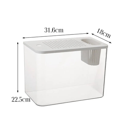Transparent PET+ABS Fish Tank with Lid – Drop-Resistant Hydroponic Turtle Aquarium for Home