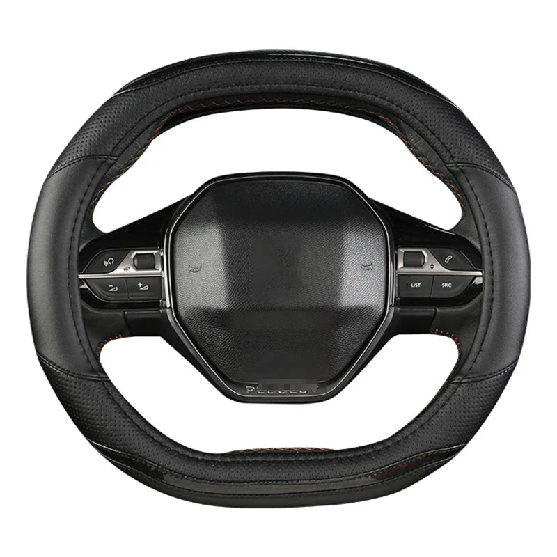 Peugeot 3008/4008/5008 Carbon Fiber & PU Leather Steering Wheel Cover — Auto Interior Accessory