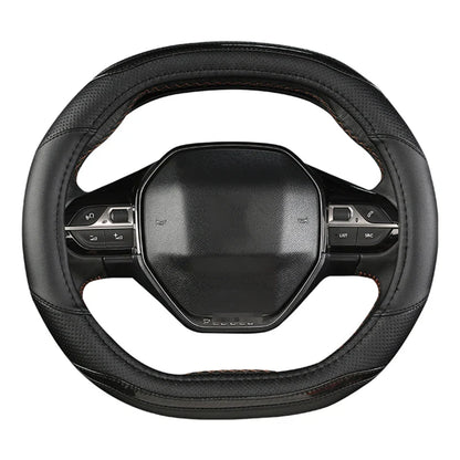 Peugeot 3008/4008/5008 Carbon Fiber & PU Leather Steering Wheel Cover — Auto Interior Accessory