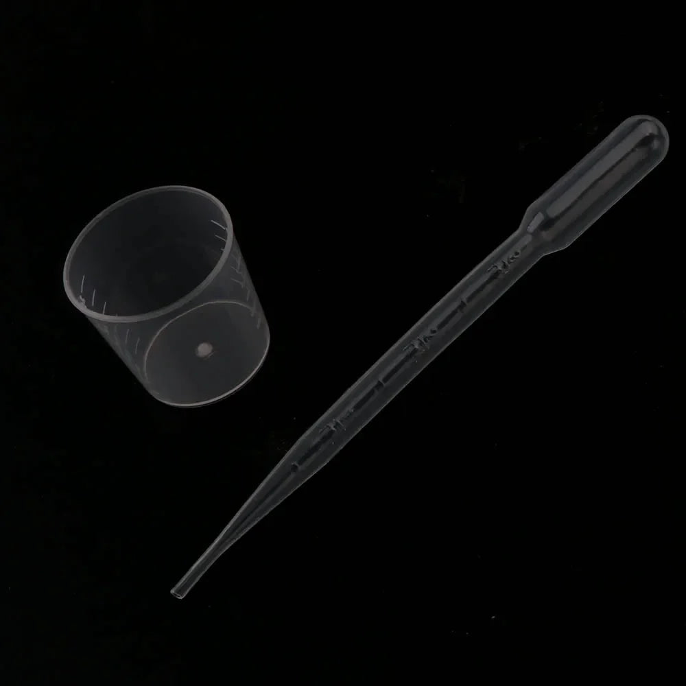 20/100PCS Transparent Plastic Measuring Cups – Disposable Liquid Containers for Epoxy Resin, Silicone Mold, DIY Jewelry Making