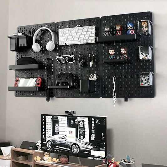 Pegboard Desktop Storage Kit – Vertical & Clip-Type Panels for Home and Office Organization