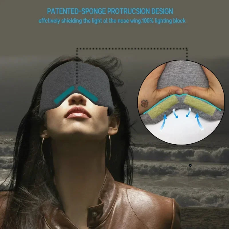 Travel Eyepatch Sleeping Eye Mask – Soft Cotton Silk Blindfold, Portable Eye Cover for Men & Women
