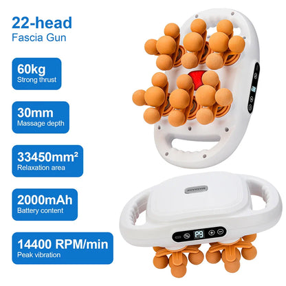 16-Head Fascia Massage Gun – High-Frequency Vibration Body Massager for Back, Waist, Neck, and Shoulders, Muscle Relief