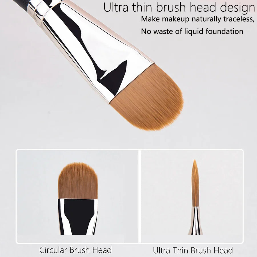 Ultra Thin Foundation Brush – Lightweight Flat Contour Brush for Blending Foundation, Cream, and Makeup