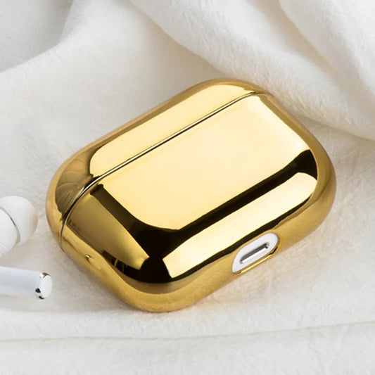 Electroplated Gold AirPods Pro 2 Case – Plating Cover for Apple AirPods Pro 1, 2 & 3, Stylish Earphone Protector