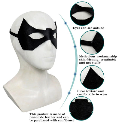 Bulex Nightwing Cosplay Costume – Adult Bat Superhero Outfit with Eye Mask for Halloween & Masquerade