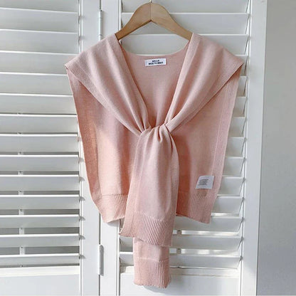 Lightweight Knitted Shawl for Women – Style Summer Cape with Fake Collar