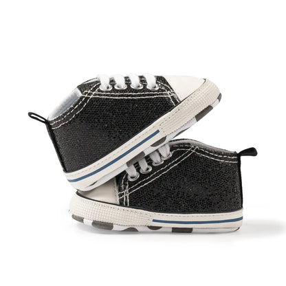 Meckior Baby Flash Canvas Sneakers – Infant First Walkers Soft Sole Anti-Slip Shoes for Boys & Girls