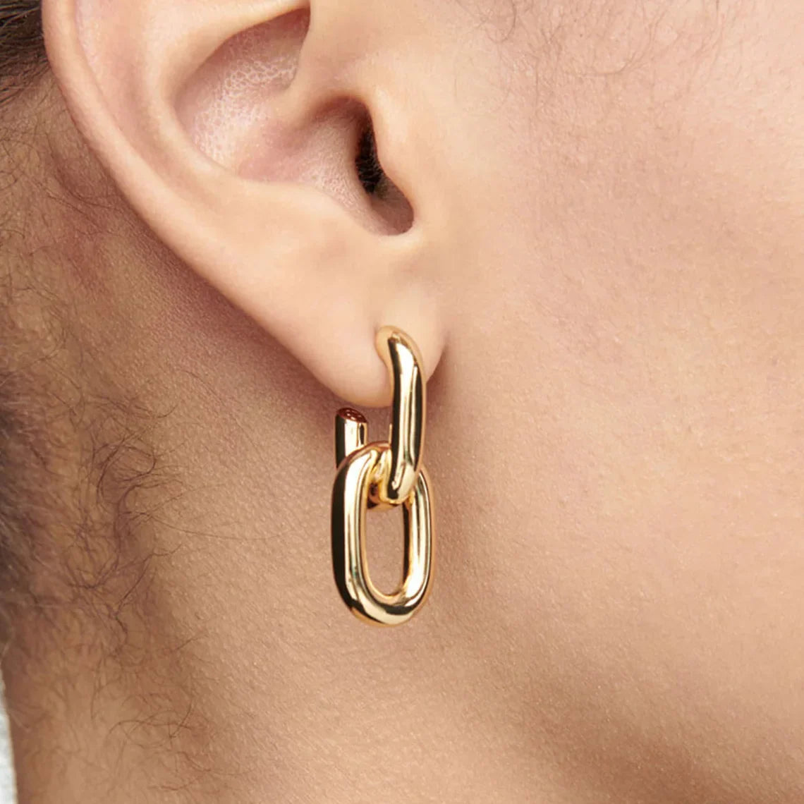 Stainless Steel Gold Geometric Square Hoop Earrings – Punk Hip-Hop Huggie Jewelry for Women Party Fashion