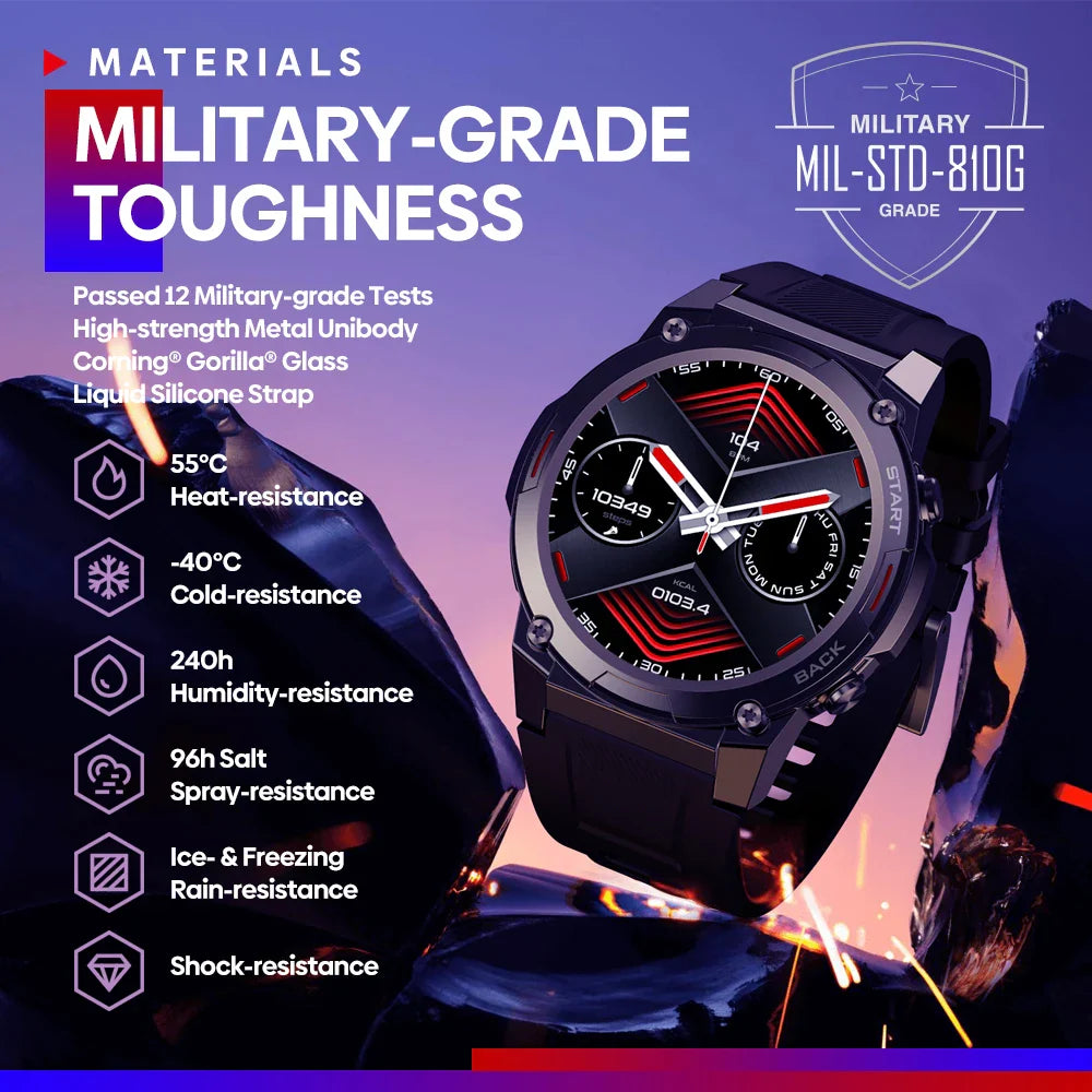Zeblaze VIBE 7 PRO Smartwatch — 1.43" AMOLED Display, Call Function & Health Management Sports Watch for Men