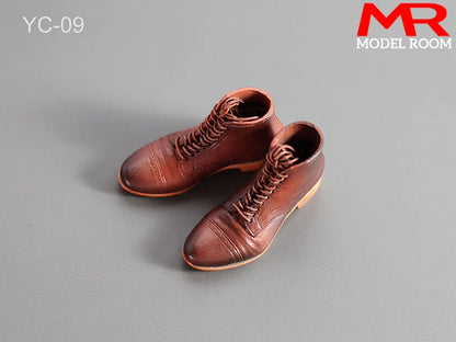 1/6 Scale Male Lace-Up Rubber Boots — Solid Soldier Shoes for 12'' Action Figures with Detachable Feet Dolls