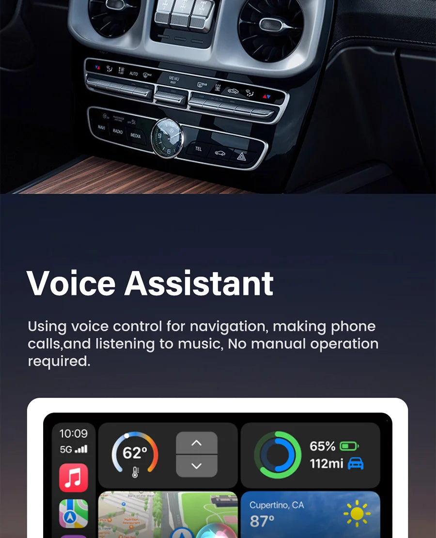 2025 Upgrade Wireless CarPlay & Android Auto AI Box – Dual-Band WiFi Bluetooth Auto Connect for iPhone & Android