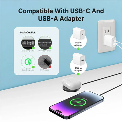 100W Magnetic Wireless Charger Pad with USB & Type-C — Fast Charging Dock for MagSafe iPhone 16/15/14/13/12 Pro Max