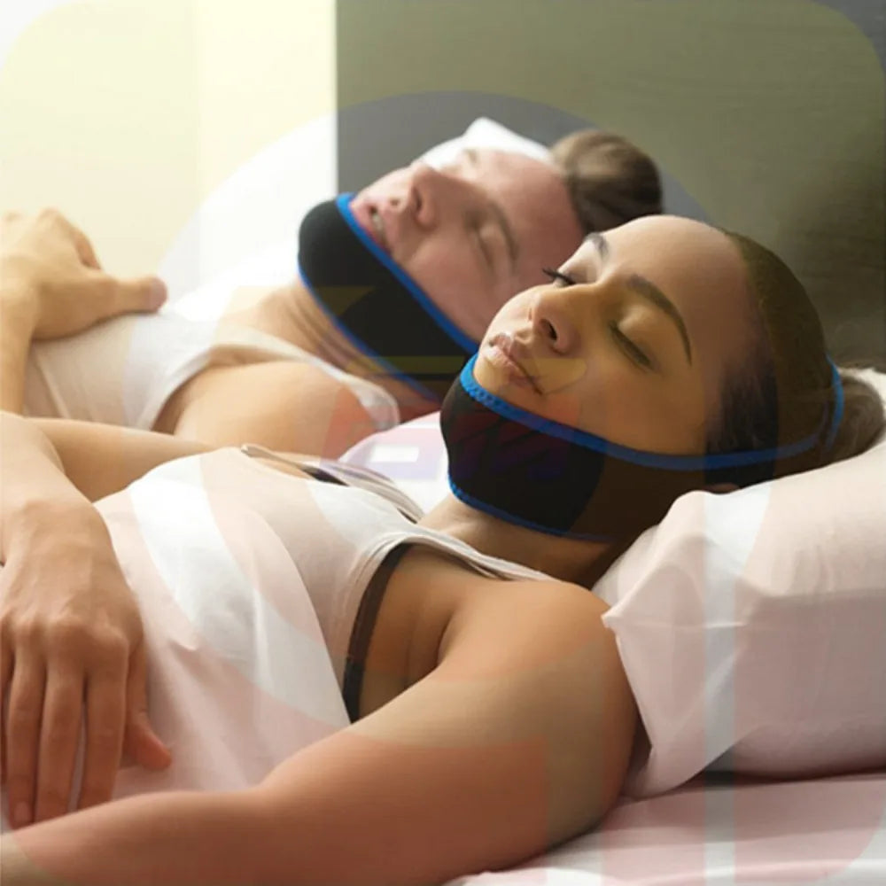 Adjustable Anti-Snore Band - Stop Snoring Chin Apnea Jaw Sleep Close Mouth Belt - New Sleep Care Tool