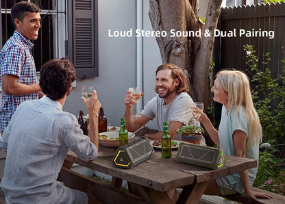 MLOVE P3 40W Bluetooth Speaker – Outdoor, IPX7 Waterproof, Stereo Sound, Bluetooth 5.3, RGB Lights, Micro SD Slot