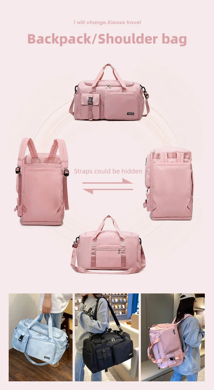 Women’s Sports Gym Bag – Dry & Wet Compartments Shoulder Crossbody Travel Duffel for Swimming, Fitness & Outdoor Use