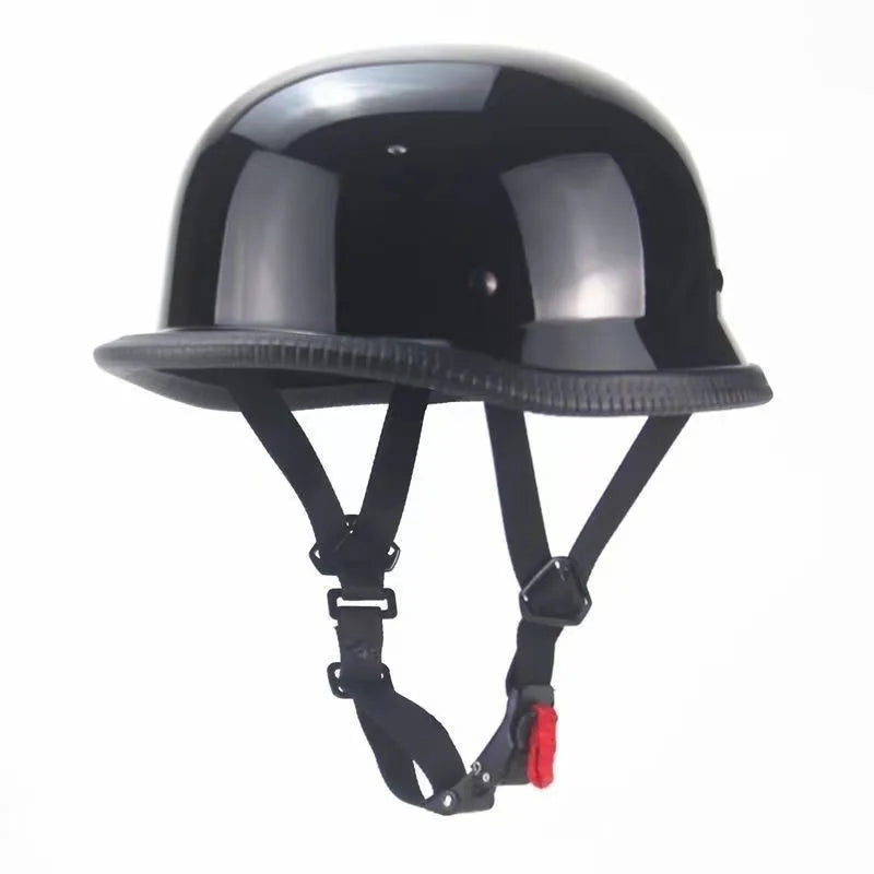 Vintage Motorcycle Cruiser Helmet – Retro Open Face Half Helmet, Germany Safety Helmet for Scooter & Motorcycle