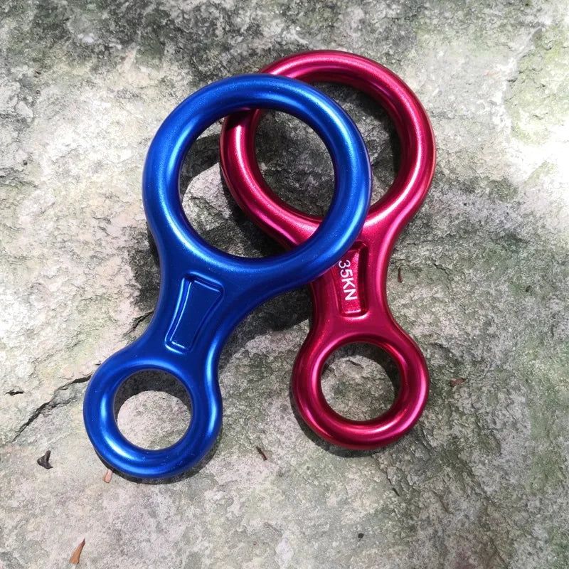 Aluminum 8 Shape Carabiner - Rock Climbing Rigging Descender, Belay Device, Abseiling 35kN Eight Ring Xinda Downhill Equipment