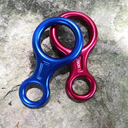 Aluminum 8 Shape Carabiner - Rock Climbing Rigging Descender, Belay Device, Abseiling 35kN Eight Ring Xinda Downhill Equipment