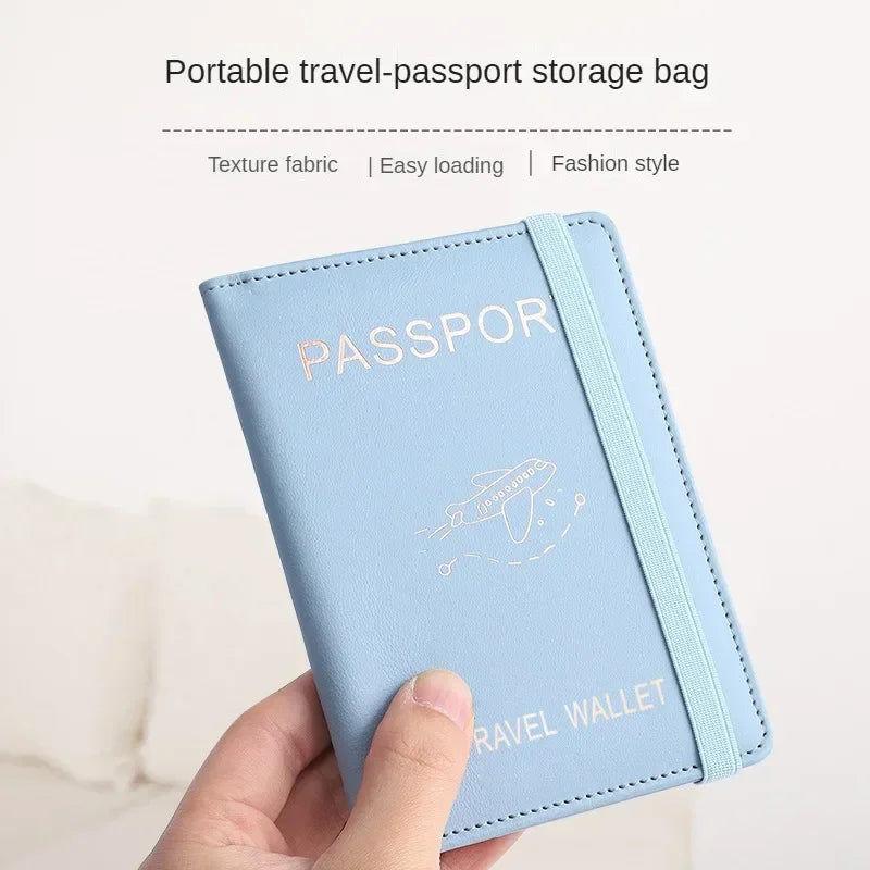 RFID Leather Passport Wallet - Vintage Multi-Function Travel Holder for Men & Women ID Bank Cards Business Accessories