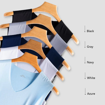 Men’s Silk Tank Top – Seamless Sleeveless Sport Vest, Plain Casual Summer Undershirt for Gym & Everyday Wear