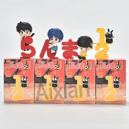 Aixlan 4PCS Ranma ½ PVC Figures – Ranma, Tendou, Akane Q-Version Cute Anime Collectible Action Figures Christmas Gift