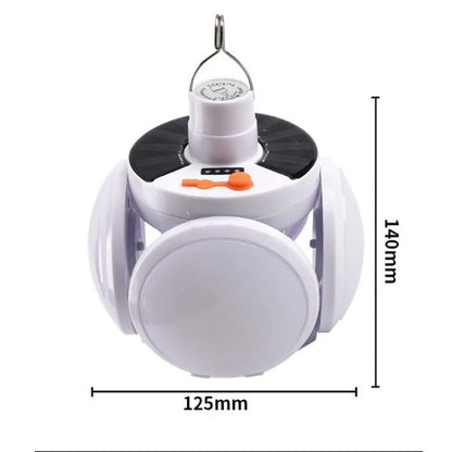 Solar Folding LED Light - USB Rechargeable Portable Outdoor Camping and Emergency Lamp