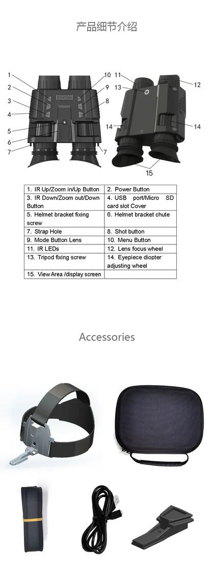 NV8000 3D Night Vision Binocular Goggles – Hunting Goggles for Helmet Mount