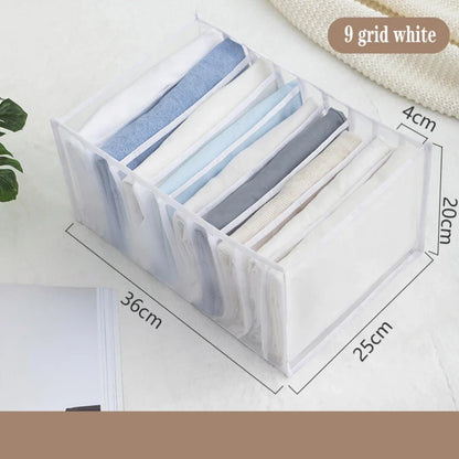 Organizer Storage Boxes for Panties & Socks – Wardrobe Divider for Pants, Underwear, Bras, Jeans & Clothes