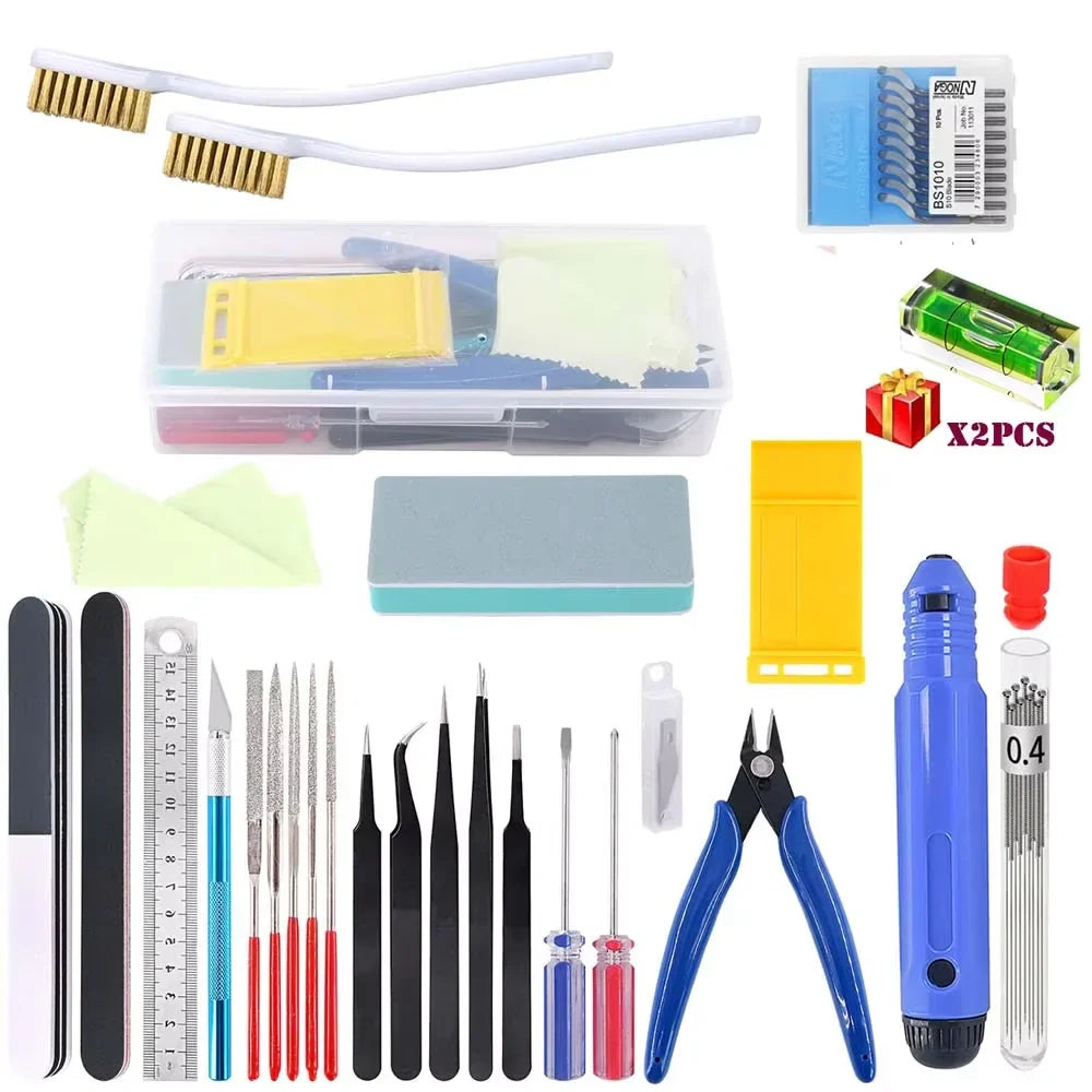 3D Printer Tool Kit – Electronic Wire Pliers, Trimming Knife, Scraper, Deburring Cutter & Tweezers Set