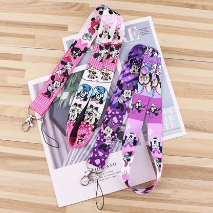 Mickey Minnie Lanyard Strap for Keys – ID Badge Holder, Keychain, Card Pass, Phone Charm Accessory