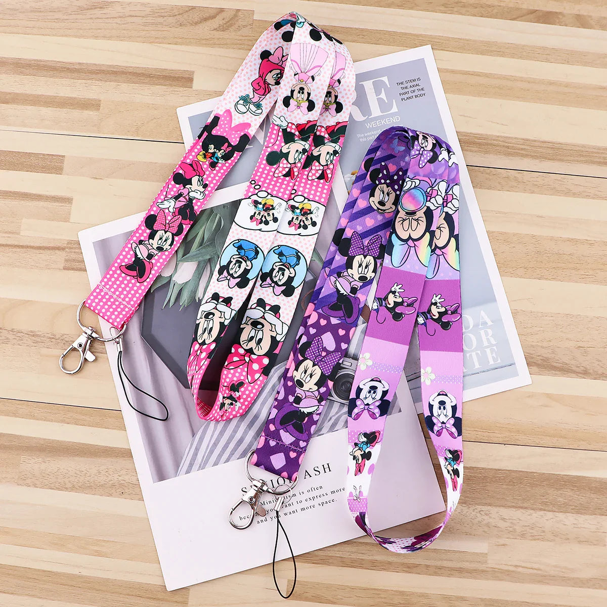 Mickey Minnie Strap Lanyard for Keys – Keychain Badge Holder, ID Card, Credit Card, Mobile Phone Charm Accessories
