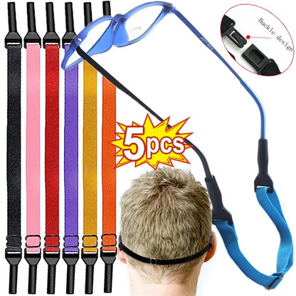 Glasses Chain for Kids and Adults - Sunglasses Strap, Safety Band Retainer Cord Holder for Children's Glasses, Sport Glasses Rope - Available in 1 or 5pcs
