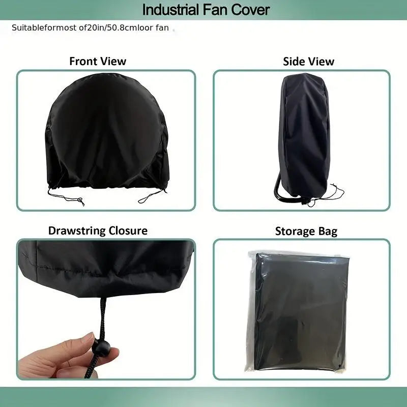 Heavy-Duty Outdoor Fan Cover – Waterproof UV-Resistant Oxford Fabric Dustproof Universal Industrial Protector