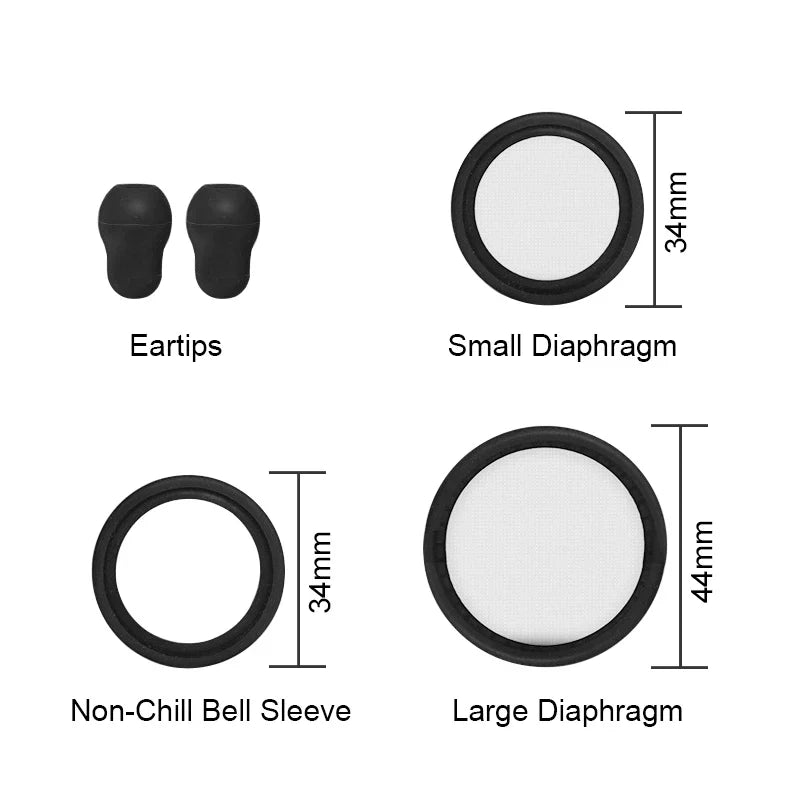 Stethoscope Replacement Kit – Eartips, Tunable Diaphragm & Rim Assembly for Littmann Classic III & Cardi 40016