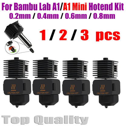 Hotend Kit for Bambu Lab A1/A1 Mini – 0.2/0.4/0.6/0.8mm Hardened Steel Nozzle 3D Printer Accessory