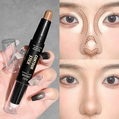 Double-Ended Dual-Purpose High-Light Trimming Stick – 3D Contour, Nose Shadow, Facial Shaping, Brightening & Trimming