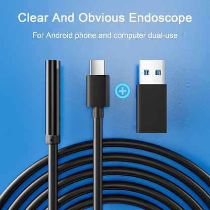Type-C Endoscope Camera with LED Lights - 5.5/7mm Scope, Available in 1m, 1.5m, 2m Lengths, Ideal for Car Engine Inspections