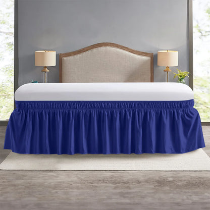 Elastic Wrap-Around Bed Skirt – Soft Fade-Resistant Ruffle Bed Cover & Mattress Protector (Couvre Lit Style)