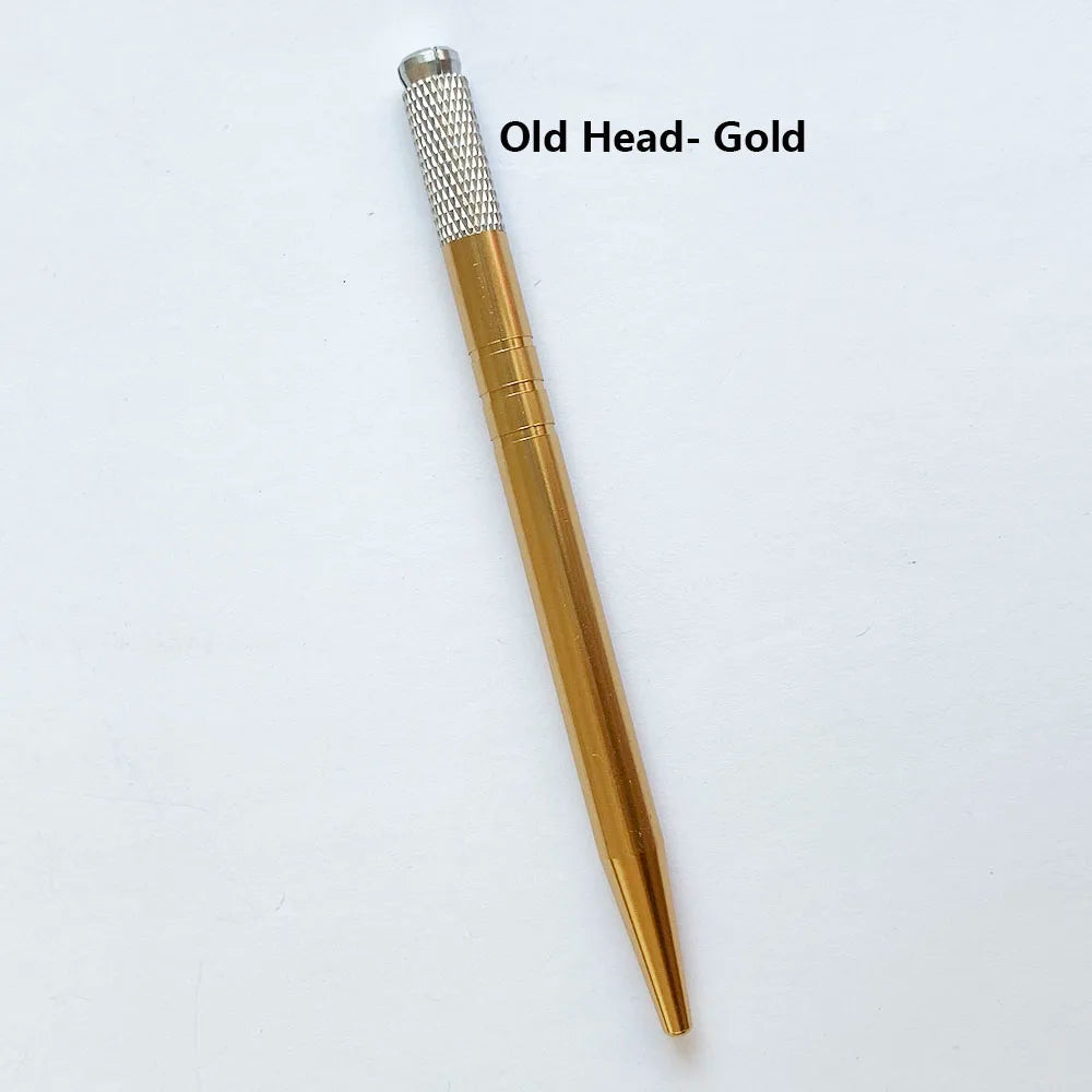 10pcs Permanent Makeup Eyebrow Tattoo Pens — Manual Tebori Microblading Stainless Steel Lock-Pin Tools