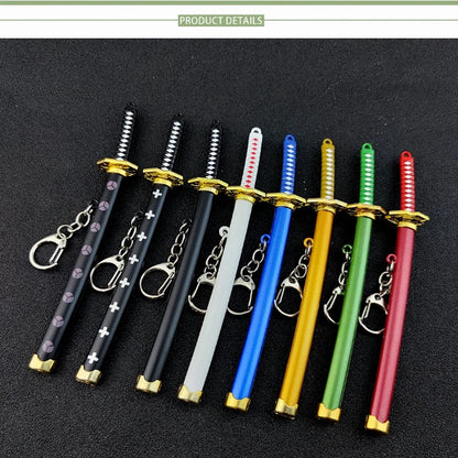 Mini Roronoa Zoro Samurai Sword Keychain – Anime Katana Toy for Men, Cosplay & Gifts