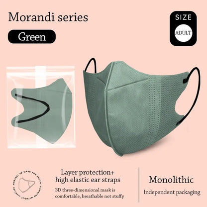 10-Pack Adult Morandi Fish Mask – Summer Slim Edition 3-Layer Approved Respirator Face Masks